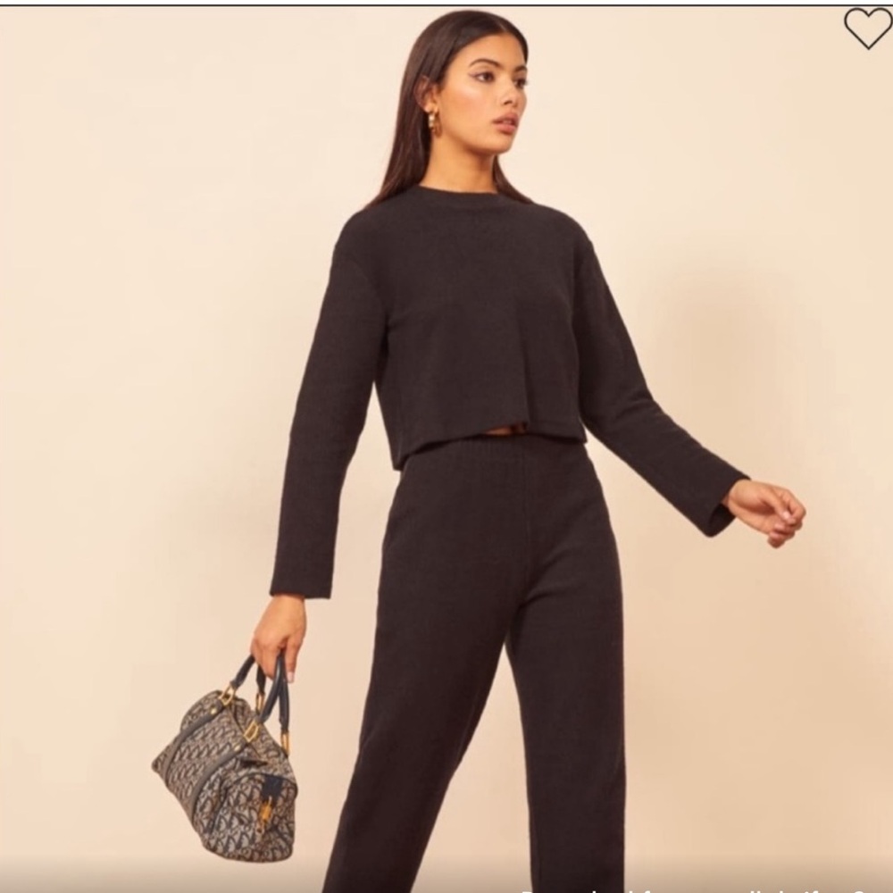 Reformation Black Ribbed Set